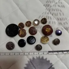 ボタン 16個セット ブラック ブラウン ゴールド