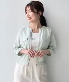 Stola. ストラ 麻混素材ノーカラージャケットのサムネイル