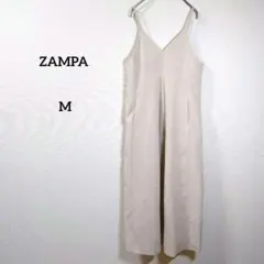 ZAMPA　ノースリーブ　ワンピース　M　ベージュ　薄手 　シンプル　レディース