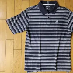 【adidas】アディダス ボーダー 半袖 ポロシャツ M