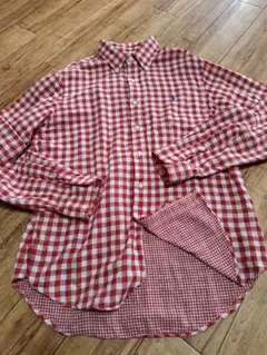 【クリスマスSALE】ラルフローレン赤と白チェック ボタンダウンシャツ