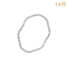多面カット ウェーブ 華奢 サージカル ステンレス リング＊シルバー＊