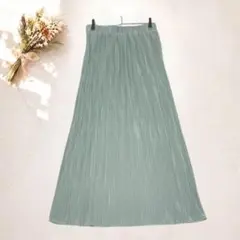 ジュノア ロングプリーツスカート ウエスト総ゴム きれいめ 爽やか7198☆のサムネイル