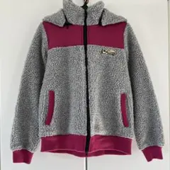 フリースジャケット グレーとピンク