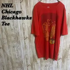 【E5】US古着NHL シカゴブラックホークス ホッケーチームロゴTee