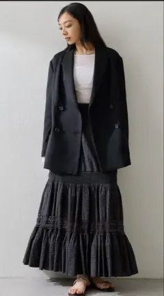 【美品】WhimGazette コットンギャザーマキシスカート チャコール 美品】WhimGazette コットンギャザーマキシスカート チャコール - メルカリ