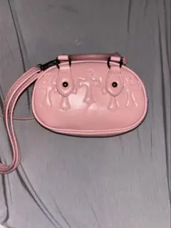ピンク 丸型ショルダーバッグ