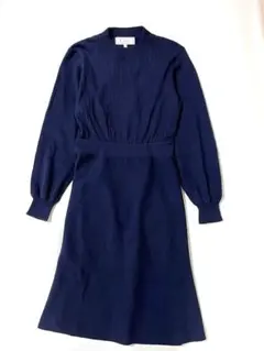 ROPE PICNIC長袖 ニットワンピース ネイビー 38 きれいめ