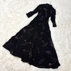 美品✨ZARA ザラ ロングシャツワンピース 桜柄　七分袖　ロングカーディガン黒