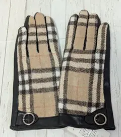 新品未使用 BURBERRY ノバチェック グローブ ラムスキン×カシミヤ