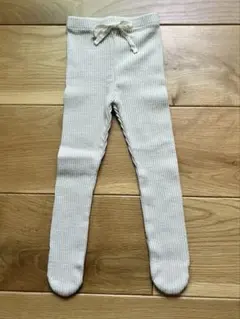 韓国子供服　MONBEBE リブレギンス　フット付き　アイボリー