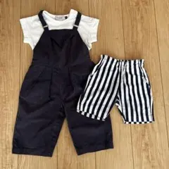 DADWAY オーバーオール ハーフパンツ 3点セット 90