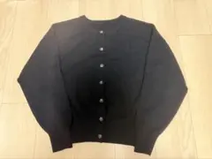 andme 無地 ブラック カーディガン