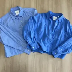 美品 ユニクロ JW ANDERSON 長袖シャツ　ブルー サイズS 2枚セット