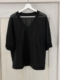CLANE SHEER V NECK KNIT TOP 1