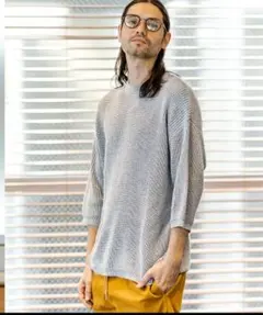 カンビオCAMBIO ルーズシルエット　サマーニット　グレー