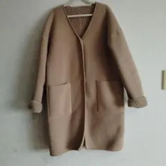 niko and…ベージュ ボア、フリースリバーシブルコート 2ポケット