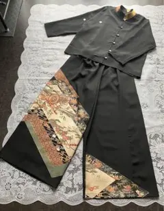 留袖リメイク　ジャケット　パンツ　セットアップ