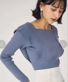 ※美品※マーキュリーデュオ ロングスリーブ2wayラッフルコンパクトリブニット