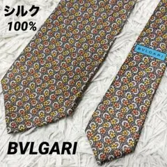 ✨未使用✨ブルガリ　希少なリング柄　シルバー　セッテピエゲ　ネクタイ 未使用 ZILLI ジリー セッテピエゲ 箱付き シルク ネクタイ グレー