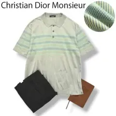 90s クリスチャンディオール ムッシュ 半袖 ポロシャツ L 総柄 グレー
