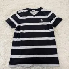アバクロンビー＆フィッチ　ボーダー　Vネック　Tシャツ　M メンズ