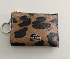 か*ず様 COACH ブラウン アニマル レザー コインケース