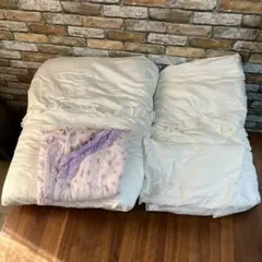 日本製渡嘉毛織小花の全面刺繍を施した高級感！洗えるオーガニックベビー布団セット