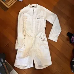 アニエスベー オーバーオール 38 ホワイト agnes b