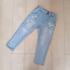 美品　ブリーズ　パンツ　ストレッチパンツ　デニムパンツ　8分丈パンツ　刺繍