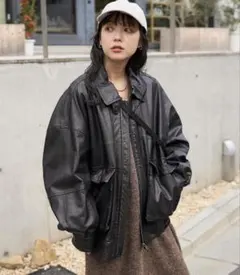 FREAK'S STORE フェイクレザーブルゾン black