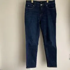 ZOZO ダークブルー デニム パンツ ジーンズ スリム ストレート 濃紺 Lのサムネイル