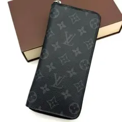 ルイヴィトン モノグラム エクリプス ヴェルティカル 黒 ブラック 長財布