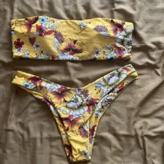 イエローフラワープリント バンドゥビキニ