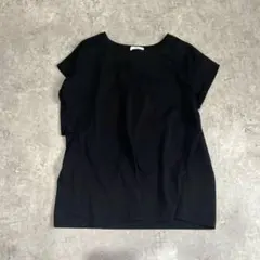 【美品】SALOON バックフリル半袖カットソー ブラック フリーサイズのサムネイル