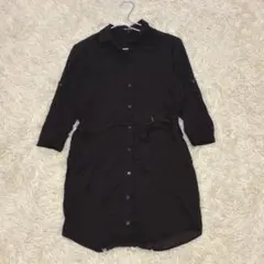 【commeca du mode 】人気 ブラックシャツワンピースサイズ5（M）
