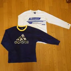 キッズ用長袖Tシャツ 2枚セット（Adidas と Champion）
