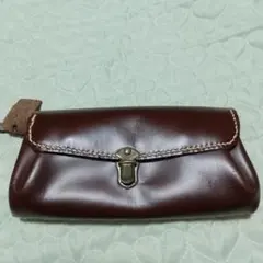 ダークブラウン レザー フラップ財布