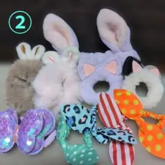 ②うさ耳ヘアバンド他 ヘアアクセまとめ売り10点