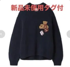 【新品タグ付】ジェラートピケ☆ベビモコベアさがらプルオーバー ☆ネイビー