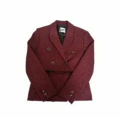 ZARA 赤黒 チェック テーラードジャケット スカート セットアップ