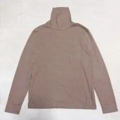 【美品】ユニクロ ヒートテック フリース タートルネックT ベージュ Mサイズ