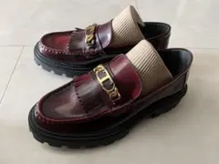 値下　 TOD'S フリンジ チェーン ローファー ボルドーのサムネイル