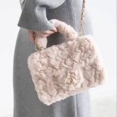 ♡*)様 RANDA ランダ 2WAY モノグラムパーツファーバッグ ピンク 美