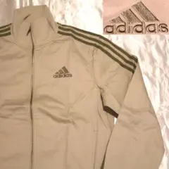 adidas コットン厚手トラックジャケット ベージュ カーキ M