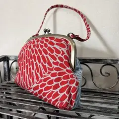 和柄 がま口バッグ 菊