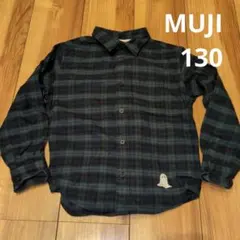 無印良品　チェックフランネルシャツ 130