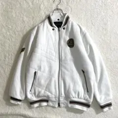 ＦＵＢＵ　フブ　ホワイト　中綿ジャケット　Ｍ　ミリタリー　刺繍ロゴ　ストリートのサムネイル