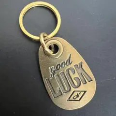 真鍮 キーホルダー USA vintage 復刻 GOOD LUCK 極太丸カン