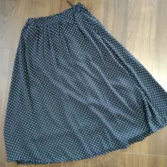chocol raffine ブラック ロングスカートホワイト ドット
